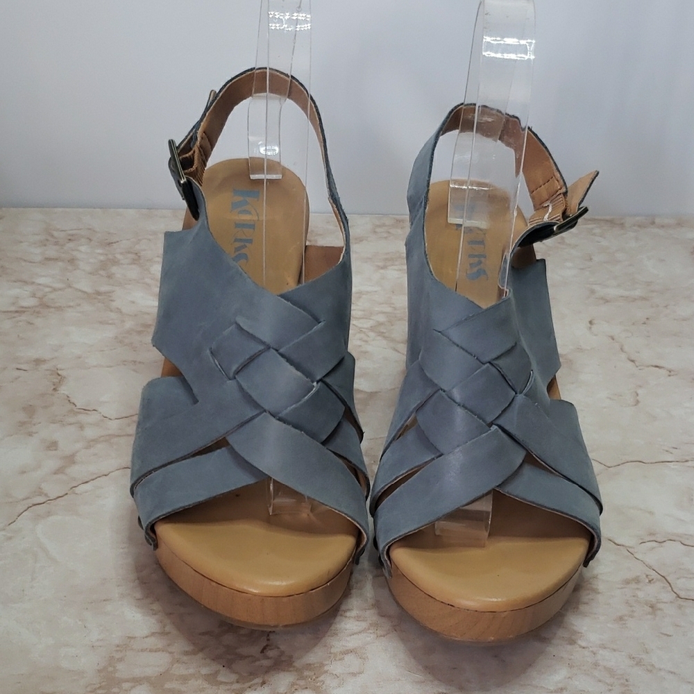Korks Blue/Gray Women's Platsform Sandals - Picture 2 of 7